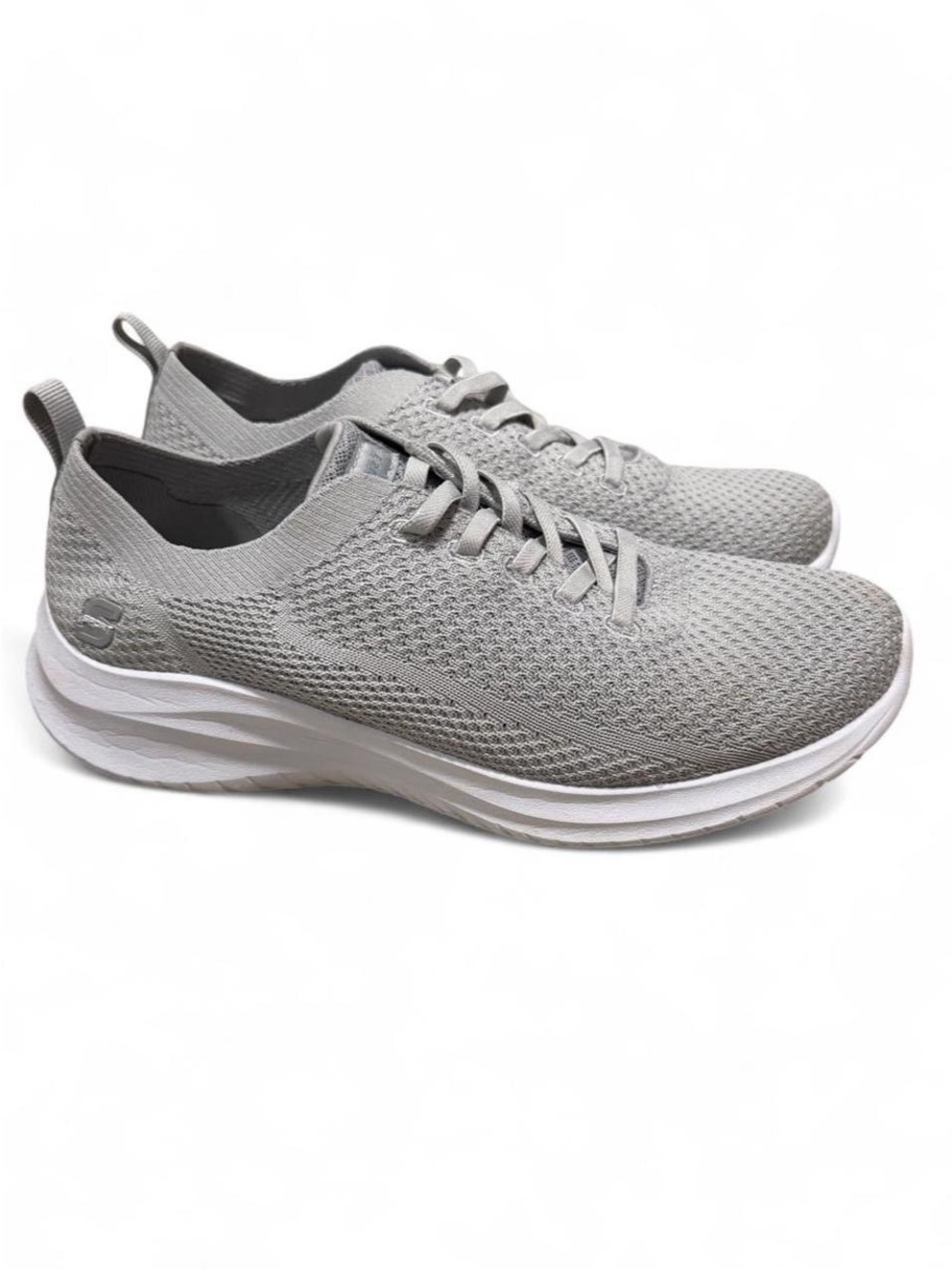 Skechers Light Gray Knit Slip-On Walking Sneakers